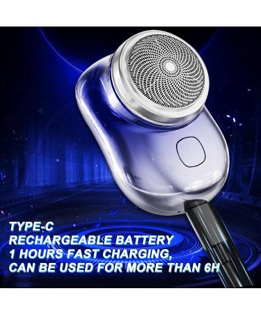 Mini Portable Electric Shaver - Wet and Dry Men's Shaver for Home, Car, and Travel - USB Charging (Blue) - Buy Online on GoSupps.com