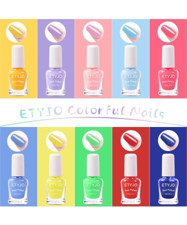 ETYJO Kids Nail Polish Sets for girls - 10 Colors Non Toxic Nail Polish Kids Peel Off Toddler Nail Varnish Quick Dry Girls Nail Varnish Sets Kids Gifts Set for Children Teens - Buy Online on GoSupps.com