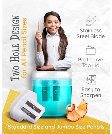 100 Pack Pencil Sharpeners Bulk - Double Hole Sharpener for Classroom Supplies Pencil Sharpener for Kids Colored Pencil Sharpener for School Supplies. Handheld Pencil and Crayon Sharpener - Buy Online on GoSupps.com