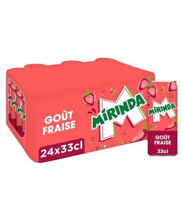 MIRINDA Soda Saveur Fraise - Lot de 24x33cl Fraise 33cl (Lot de 24)