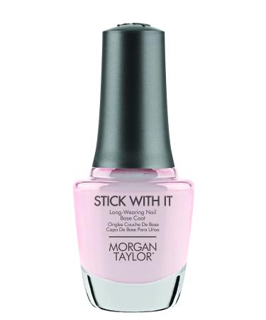 Morgan Taylor Stick With It Long Wear Base Coat, Base Coat For Nails, Long Lasting Nail Polish, Strengthening Base Coat, 0.5 oz.