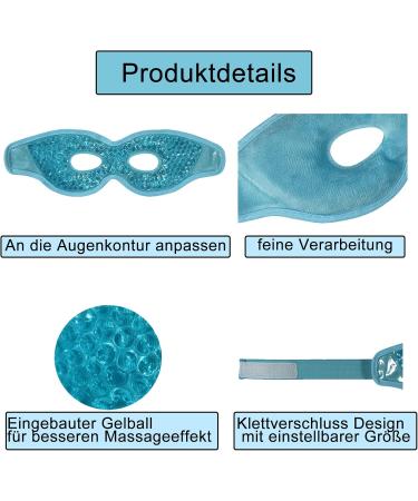 Cooling Eye Mask Set - Reusable Gel Bead Face Mask for Migraine Relief Dark Circles & Swollen Eyes - 2 Pieces Ice Mask in Blue - Buy Online on GoSupps.com
