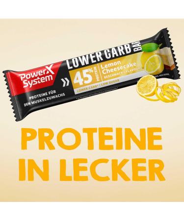 Power System Lower Carb Bar Lemon Cheesecake - 45% Protein Low Sugar High Protein Snack | 28x40g - Best Low Carb eCommerce Treat - Buy Online on GoSupps.com