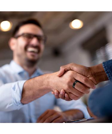 MagnetRX Magnetic Therapy Pain Ring - Stainless Steel Arthritis Ring for Men | Black Size 8 - Buy Online on GoSupps.com