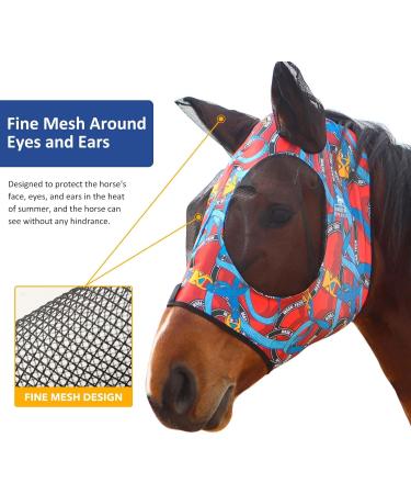 Harrison Howard Stretchable Horse Mask - UV Protection Comfortable & Breathable Knitted Design (Large) - International Shipping Available - Buy Online on GoSupps.com