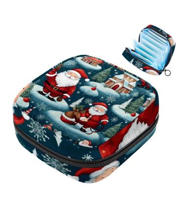 MUOOUM Women Binding Storage Pocket Merry Christmas Santa Claus menstrual cup portable women's tapes storage bags female menstruation first period bag for teenagers girls color 5