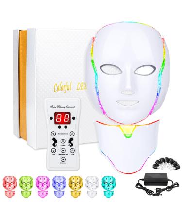 LED Face M sk (model FM-01) 7 Color LED Face M sk Light Ther py Skin Care M sk for Face and Neck both beauty salons and home use