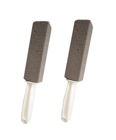 2 Pack Pumice Cleaning Stone with Handle Toilet Bowl Cleaner Stains and Hard Water Ring Remover Rust Grill Griddle Cleaner for Kitchen/Bath/Pool/Household Cleaning
