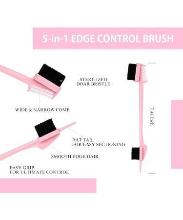 Hair Wax Stick Women Hair Pomade Tamer Stick for Smoothing Flyaways Taming Frizz Baby Hair Styling Cream Gel Slick Back Hair Glue Mini Wigs Bed Head Waxes Stick 5 In 1 Edge Control Brush - Pink - Buy Online on GoSupps.com
