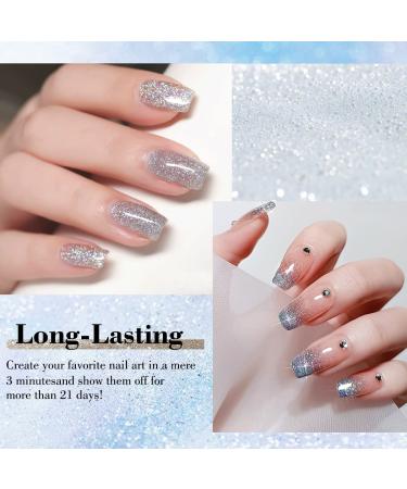 Skexiod Glitter Gel Nail Polish 15ml Holographic Soak Off UV LED Nail Polish - B105 - Buy Online on GoSupps.com