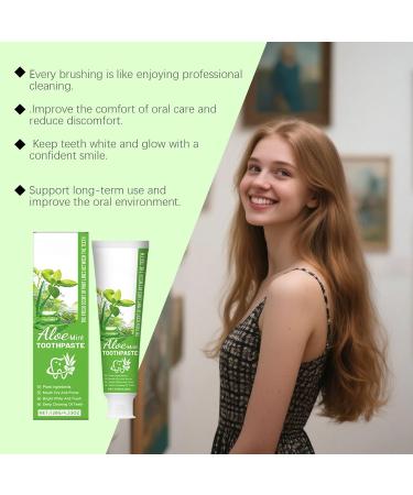 Aloe Vera & Mint Toothpaste - Gentle Care Removes Stains/Yellowing/Odor Fights Plaque Fresh Breath(2PCS) - Buy Online on GoSupps.com