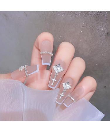 WOKOTO 20 Pcs Silver Cross Nail Charms for Luxury Nail Art - Rhinestones, Pearls & 3D Designs - Acrylic Nails Gems Kit - Buy Online on GoSupps.com