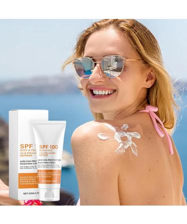 Sunscreen SPF 100 Sunscreen For Body & Face Face Sun Lotion Cream With SPF100 Ultra Light UV Protetion Cream Refreshing And Non Greasy Size Sun Cream Waterproof And Sweatproof - Buy Online on GoSupps.com