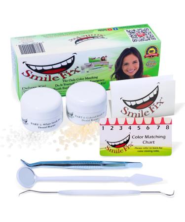 SmileFix Color Matching Deluxe Dental Repair Kit - Missing or broken tooth. Gaps, broken teeth filled space temporary quick & safe. Regain your confidence and beautiful smile in minutes at home! - Buy Online on GoSupps.com