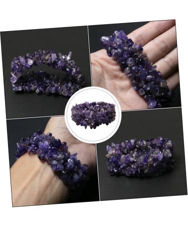 TEHAUX Womens Bracelet 2pcs Chunky Chakra Bracelet Irregular Bracelet Crystal Beads Layer Crystal Bracelet Layer Gemstone Crystals Bracelet Women Gemstone Bracelet To Heal Purple Rope - Buy Online on GoSupps.com