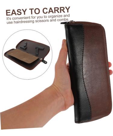 Minkissy 2-Piece Leather Travel Bag for Hairdressing Tools | Multifunctional Portable Storage | 23x10x1.5cm | Ideal for Professionals - Buy Online on GoSupps.com