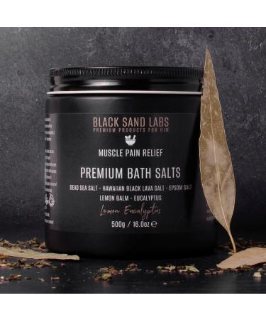 Black Sand Labs Premium Bath Salts for Men - Muscle and Joint Pain Relief Blend with Dead Sea Hawaiian Black Lava & Epsom Salts - Luxury Lemon Eucalyptus Bath Salts - Buy Online on GoSupps.com