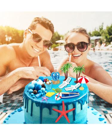 Beach Chair Umbrella Cake Decoration  15Pieces Summer Ocean Cake Toppers  Tropical Hawaiian Aloha Luau Theme Party Decorations Supplies for Pool Party Birthday Wedding Baby Shower - Buy Online on GoSupps.com