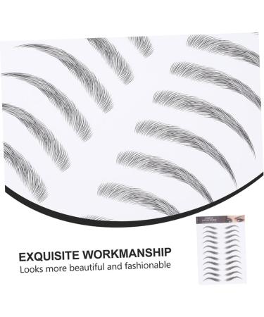 MUSISALY 3 Sheets Waterproof Eyebrow Stickers Waterproof Fake Eyebrows Sticker Eyebrows Transfer Stickers 21x15cm Black 2 - Buy Online on GoSupps.com