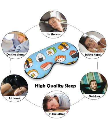 Kawaii Sushi Sleep Mask - Adjustable Strap Eye Cover for Sleeping, Blocking Light - Men and Women - Buy Online on GoSupps.com