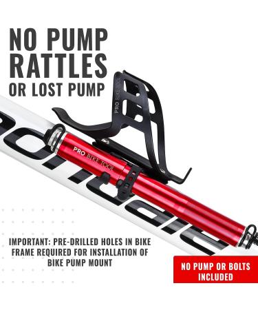 PRO BIKE TOOL Bicycle Pump Holder - Lightweight & Strong | Black Frame Mounted Bracket Clip for Road & Mountain Bikes - Buy Online on GoSupps.com