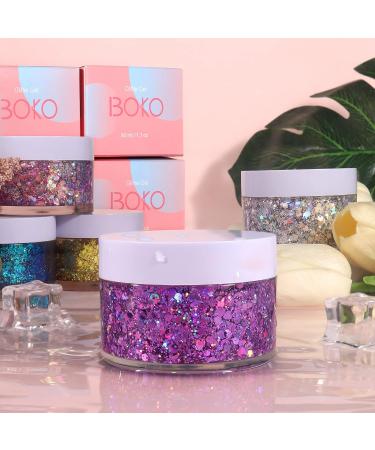 Boko 1.76oz Gold Body Glitter Gel - Chunky Liquid Mermaid Sequins for Face, Hair & Body Makeup - Perfect for Festivals & Raves - Buy Online on GoSupps.com