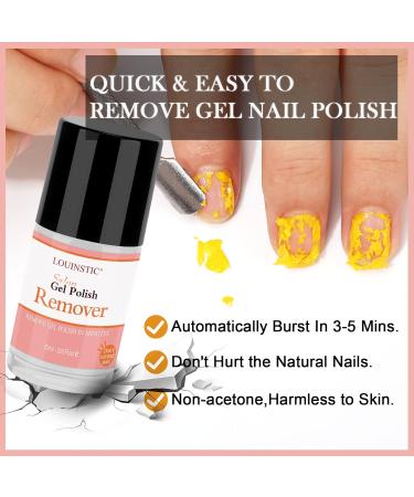 LOUINSTIC Gel Nail Polish Remover with Cuticle Care Oil - Quick 3-5 Minute Gel Polish Removal - Buy Online on GoSupps.com