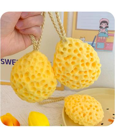 Natural Sea Wool Bath Sponges with Lanyard - Exfoliating Body Scrubber (4 Pack) - Buy Online on GoSupps.com