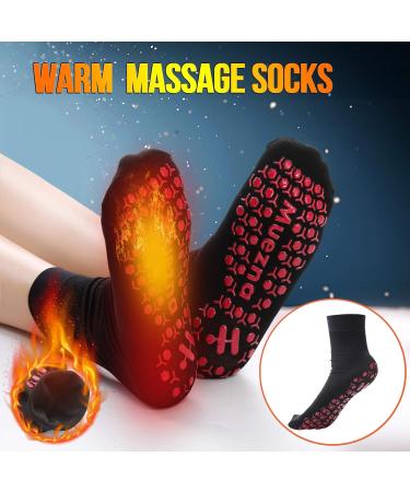 Warm Tourmaline Heating Socks for Pain Relief | Unisex Compression Foot Socks - One Size Black - Buy Online on GoSupps.com
