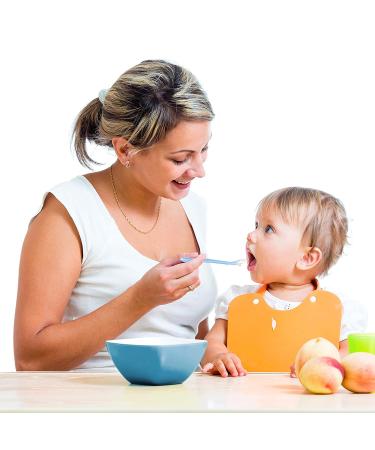 Soft Silicone Baby Training Spoon Set - 2 Parts with Box | Child Dining & Feeding Utensils for Weaning (Yellow & Blue) - Buy Online on GoSupps.com