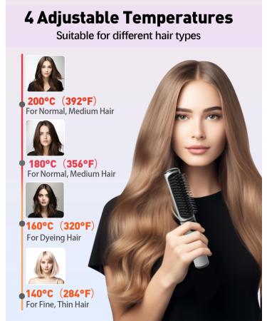 Portable Hair Straightener Brush | Cordless USB Rechargeable Travel Flat Iron | Fast Heating Anti-Scald Hair Styling Tool - Buy Online on GoSupps.com