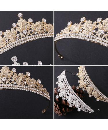 PSVOD Wedding Bridal Crown Tiara - Rhinestone Gold Crown for Women | Perfect for Weddings & Birthday Parties - Buy Online on GoSupps.com