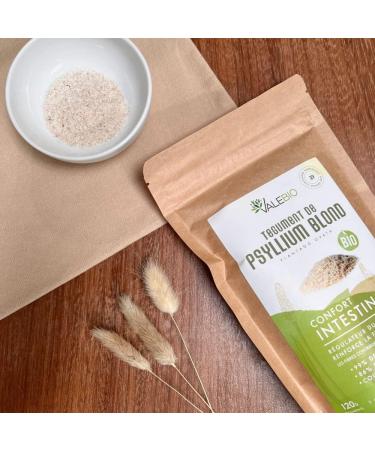 Tegument De Psyllium Blond Bio Poudre | R gulateur naturel du transit intestinal riche en fibre & coupe-faim | 120g | Valebio - Buy Online on GoSupps.com