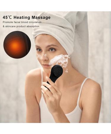 Silicone Face Scrubber Exfoliator | Waterproof Rechargeable Facial Cleaner for Deep Cleansing & Massage - Ideal for Men & Women (Black - Buy Online on GoSupps.com
