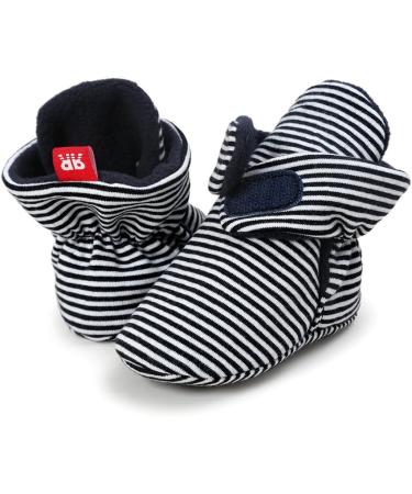 EDOTON Unisex Newborn Winter Boots - Non-Slip Sole, Adjustable Bootie Sock 12-18 Months - Black Stripe - Buy Online on GoSupps.com