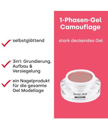 Emmi Nail Studioline 1-Phase Camouflage Gel - LED UV All-in-One Primer Structure & Sealing - 15ml (Middle Viscosity) - Best for Nail Art - Buy Online on GoSupps.com