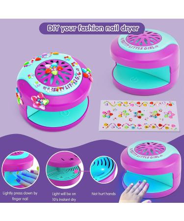BATTOP Kids Nail Polish Kit for Girls Ages 7-12 - Nail Art Studio Set with Pen, Dryer, Sticker, Charm Bracelet, and Ring - Fun Girly Gifts - Buy Online on GoSupps.com