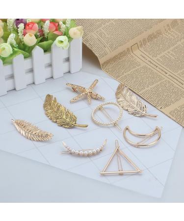 Jaciya 15 Pcs Gold Hair Clips for Women - Minimalist Dainty Geometric Barrettes & Pearl Accessories - Buy Online on GoSupps.com