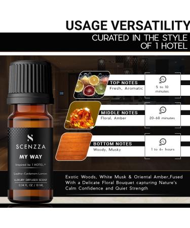 SCENZZA My Way Diffuser Scent Inspired by 1 Hotel Miami Beach Fresh Woodsy Fragrance with Leather Premium Luxury Scent Suitable for Ultrasonic and Waterless Diffusers - 10 Ml 0.34 Fl Oz - Buy Online on GoSupps.com