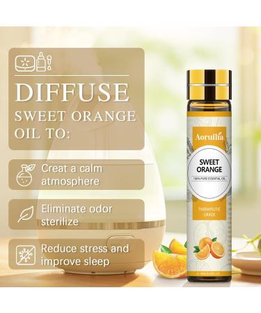 Aoruilia 10ml Sweet Orange Essential Oil - 100% Pure Natural Sweet Orange Oil Aromatherapy Essential Oils for Diffuser for Home Cleaning Perfume Massage Soaps & Candles Making Orange 10 ml (Pack of 1) - Buy Online on GoSupps.com