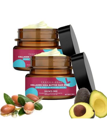 Masque capillaire au collag ne et beurre de karit Masque capillaire r parateur en profondeur au collag ne Masque capillaire nourrissant hydratant pour cheveux Masque capillaire r parateur aux acides 2pcs