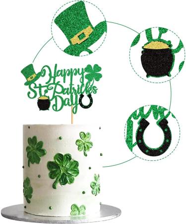 Ercadio 1 Pack Happy St Patrick's Day Cake Toppers Happy St Patrick's Day Cake Picks with Four Leaf Green Hat for st.Patrick s Day Birthday Baby Shower Party Cake Decor Supplies Pattern 12 - Buy Online on GoSupps.com