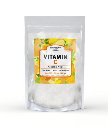 Pure Organic Ingredients Unpretentious Vitamin C Powder (1 kg) Ascorbic Acid Resealable Bag 2.2 Pound (Pack of 1) - Buy Online on GoSupps.com