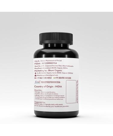 Bhumi Organic Organic Ashwagandha 2 100 mg - 60 Veggie Capsules Pure Organic Ashwagandha Powder and Root Extract - Stress Relief Mood Enhancer - Buy Online on GoSupps.com