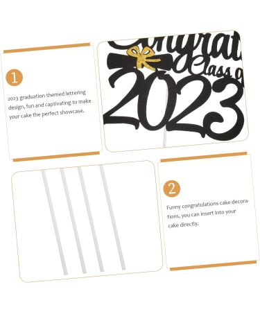 BESTonZON 6pcs 2023 Graduation Cake Decorating cake letters cupcake decorating graduation party favors class a customs 2022 graduation cake picks class of 2022 Glitter paper make up Ornament As Shown 15x14.3cm - Buy Online on GoSupps.com
