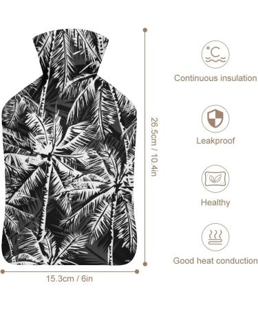 White Palm Hot Water Bottle with Plush Cover - Soft Bed Warmer for Adults & Kids | 26.5x15.3cm - Ideal for Comfort & Relief - Buy Online on GoSupps.com