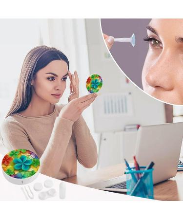Rainbow Circle Shamrock Contact Lens Case - Travel-Friendly Plastic Care Box - Buy Online on GoSupps.com