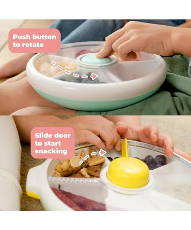 GoBe Kids Large Snack Spinner Bundle - Mint Green | Reusable 4 Compartment Snack Container with Hand Strap, Sticker Sheet | BPA/PVC Free, Dishwasher Safe | No Spill Leakproof Design - Buy Online on GoSupps.com