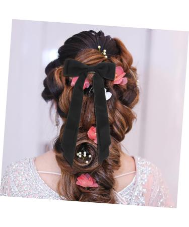 FRCOLOR Bow Hairpin Ribbon Hair Claw Clip Hair Snap Clips Hair Holder Hair Clip Headgear Bow Barrettes Hair Bows for Women Hair Accessory Bow Hair Pin Long Hair Bows Hair Barrettes Cloth - Buy Online on GoSupps.com