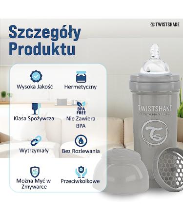 Twistshake Anti-Colic Baby Bottle Set with Milk Powder Container and Blender -3 Pieces|Includes 1 Cleaning Brush | Quick Flow - Buy Online on GoSupps.com